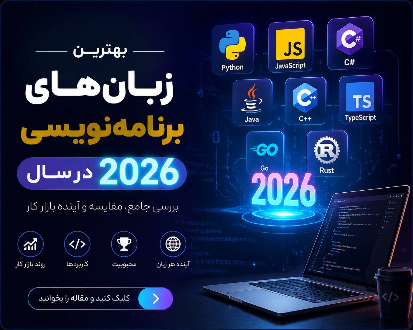 بهترین زبان برنامه نویسی در سال 2026