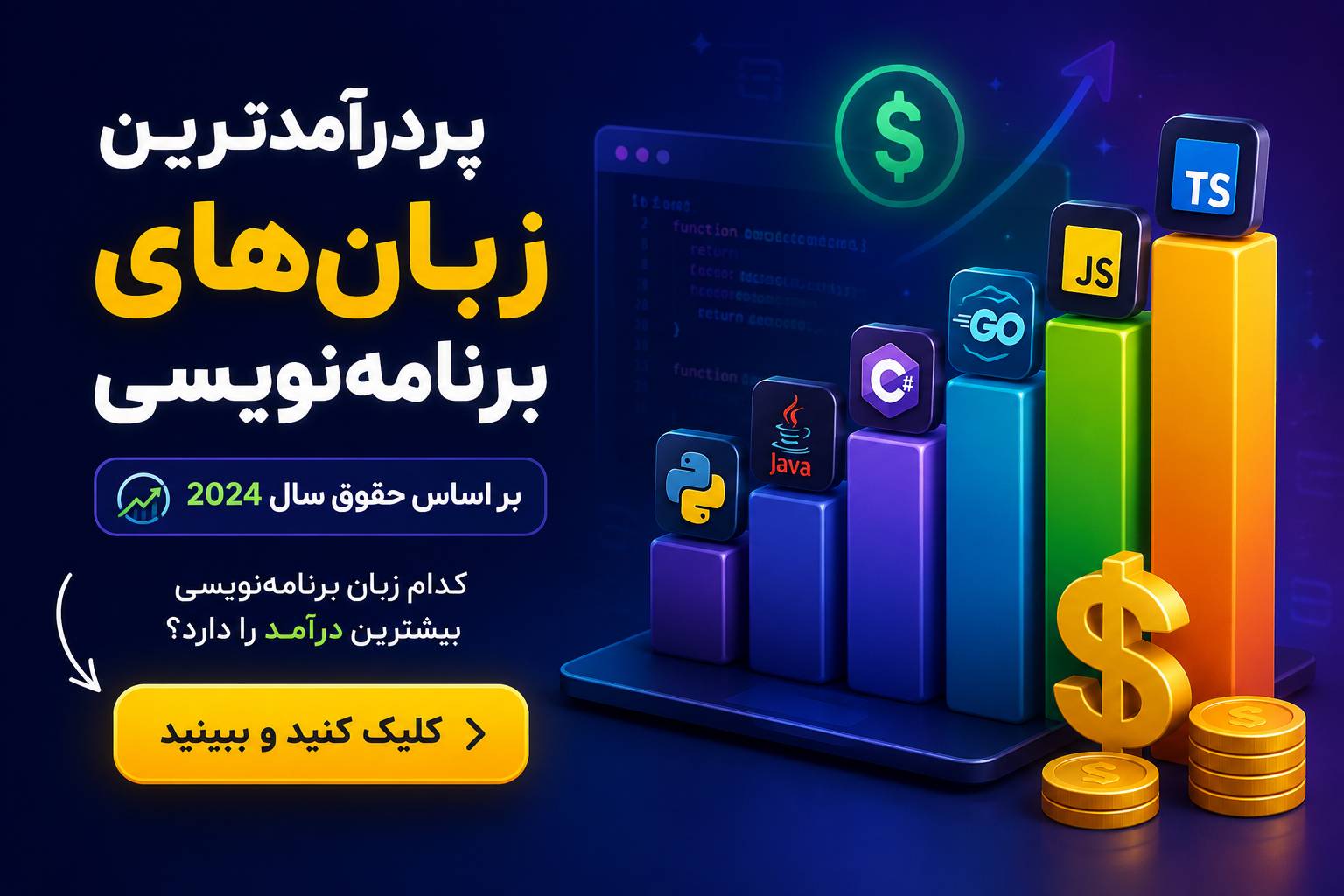 معرفی پردرآمدترین زبانهای برنامه نویسی در سال ۲۰۲۶